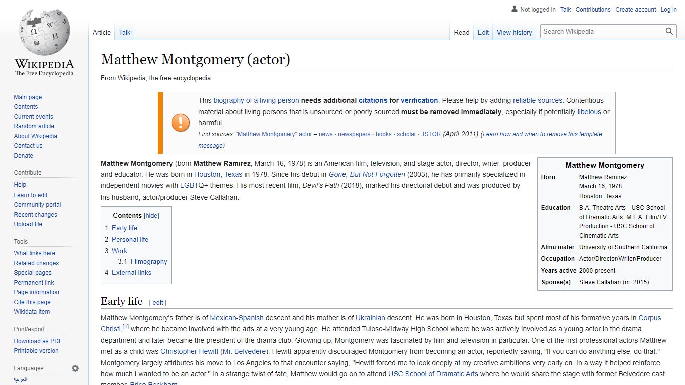 Matthew Montgomery (actor) - Wikipedia